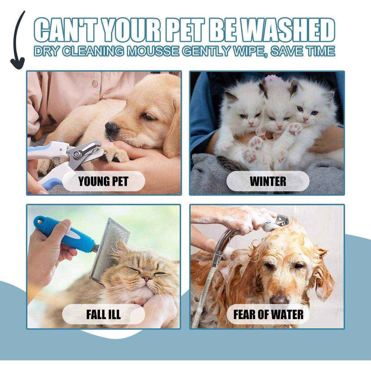 Pet Dry Cleaning Agent Cat Dog Bathing Dry Cleaning Foam Shower Gel Wash-Free