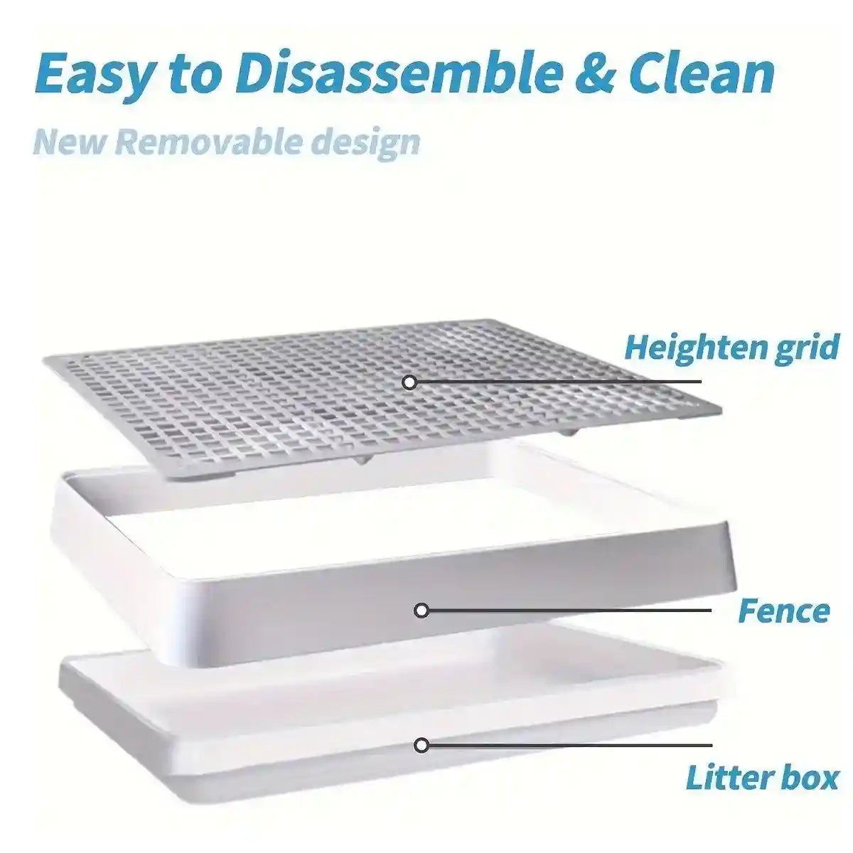 Large Rabbit Litter Box with High-Sided Design