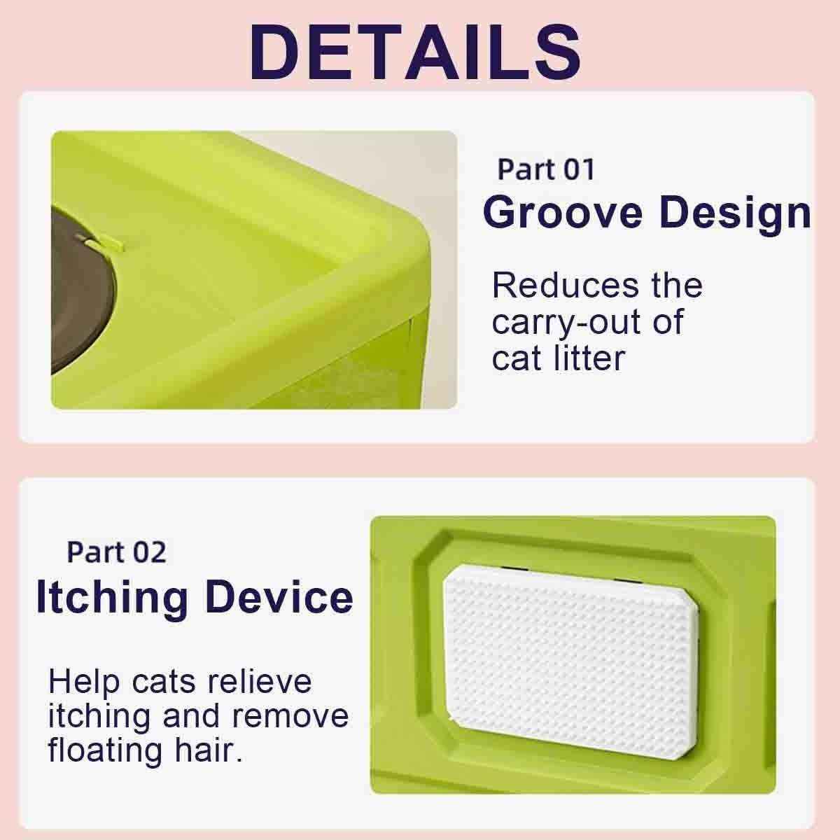 Foldable Enclosed Kitty Litter Box with Drawer for Cats