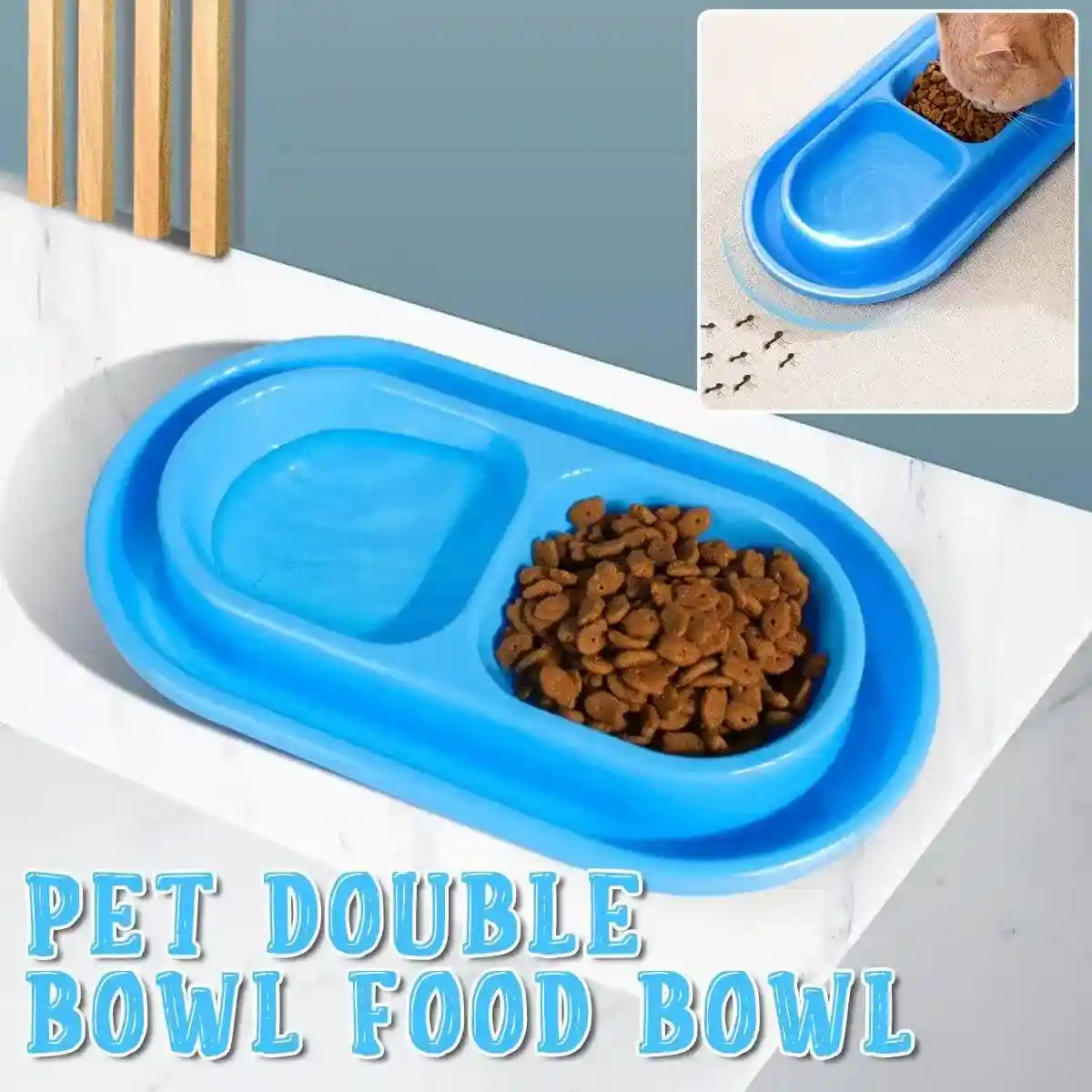 Outdoor Waterproof Double Cat Feeding Bowl Rainproof Pet Food Bowl Anti-Ant