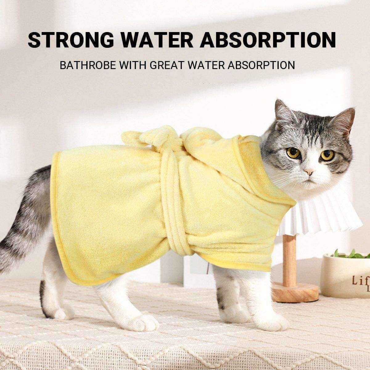 Absorbent Dog and Cat Bath Towel Microfiber Pet Bathrobe