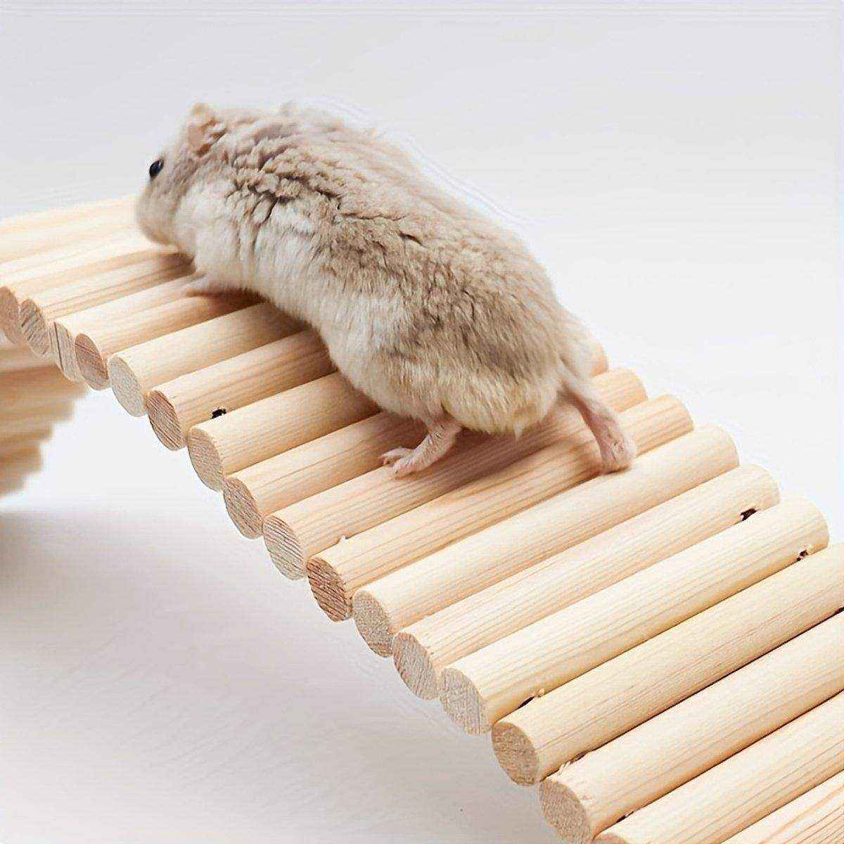 Wooden Hamster Toy Furniture Small Fence Climbing Stairs Arch Bridge for Pets