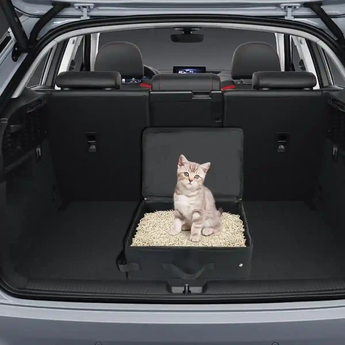 Travel Cat Litter Box With Lid and Handle Standard Portable Foldable Cat Litter Box Fabric Cat Litter Bag