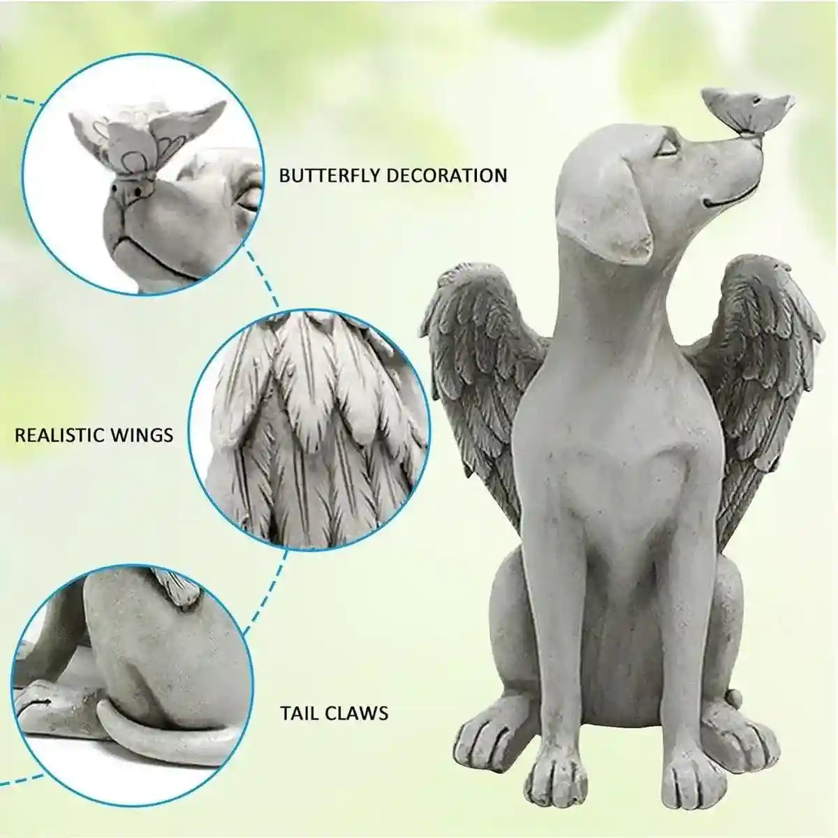 Creative Angel Dog Resin Ornaments Pet Souvenirs Angel Wings