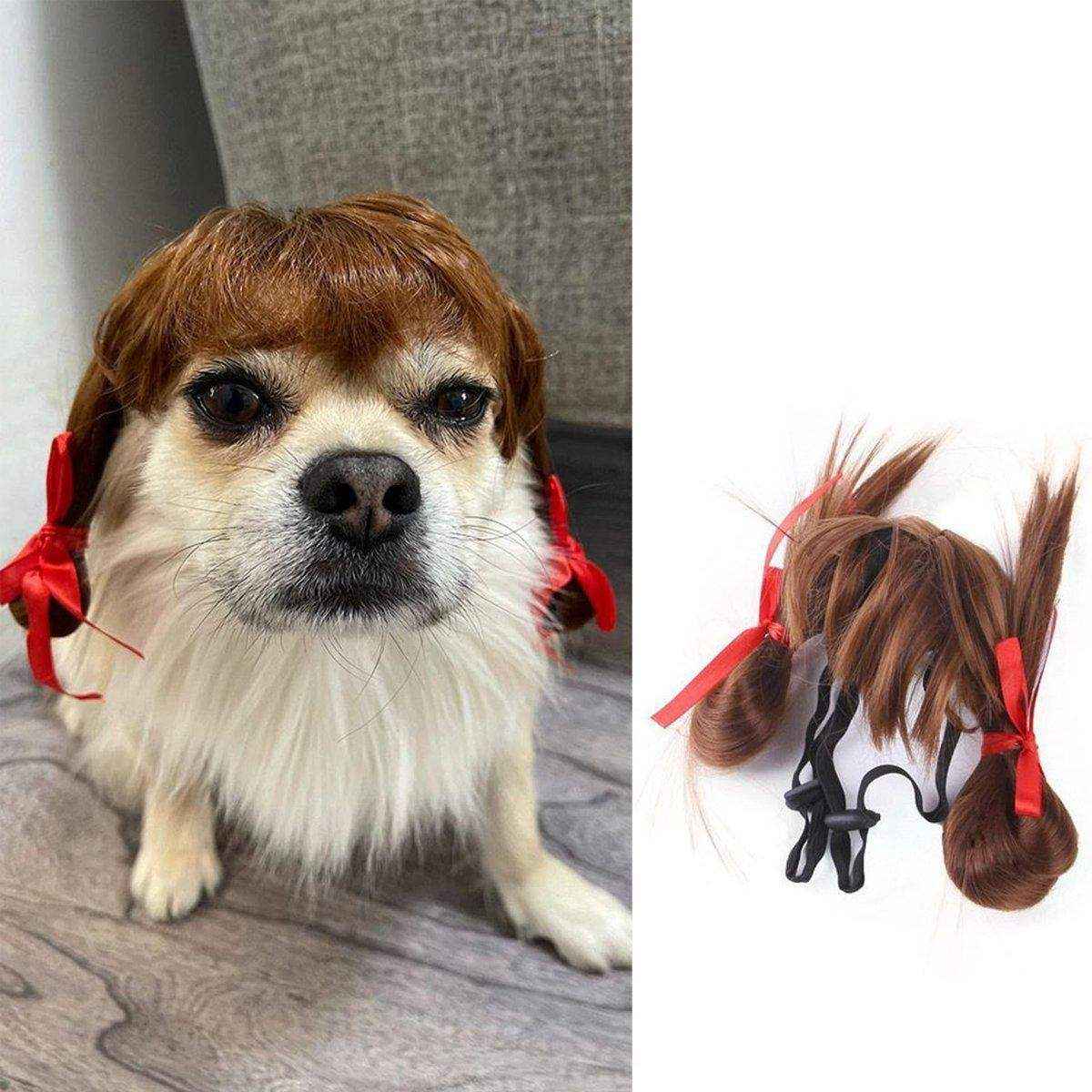 Stylish Funny Pet Wig With Bangs Fun and Comfortable