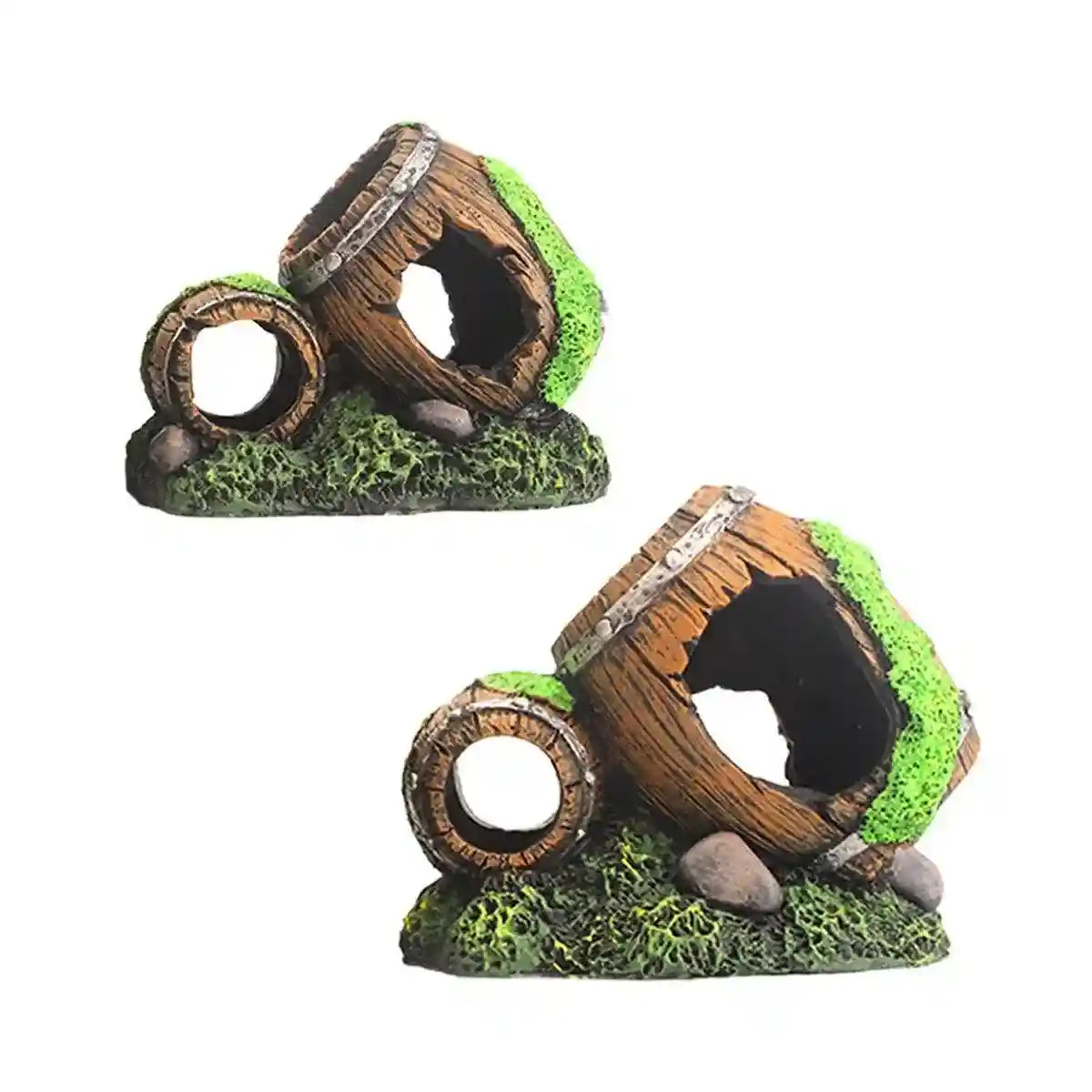 Resin Wine Barrel Aquarium Decoration