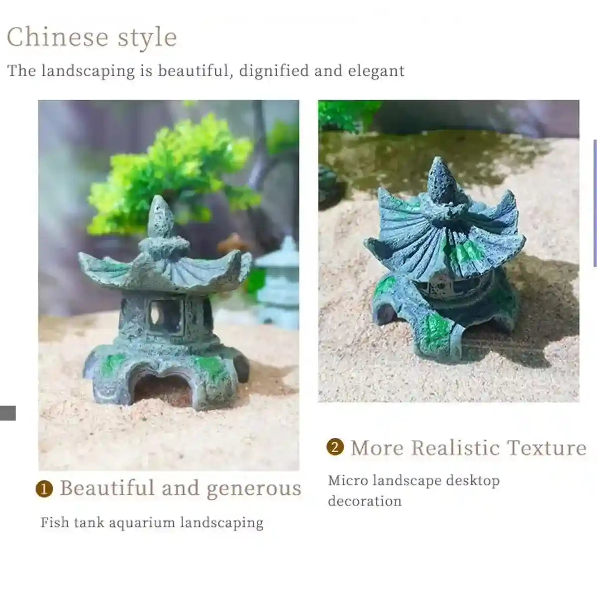 Antique Style Resin Lighthouse for Aquariums