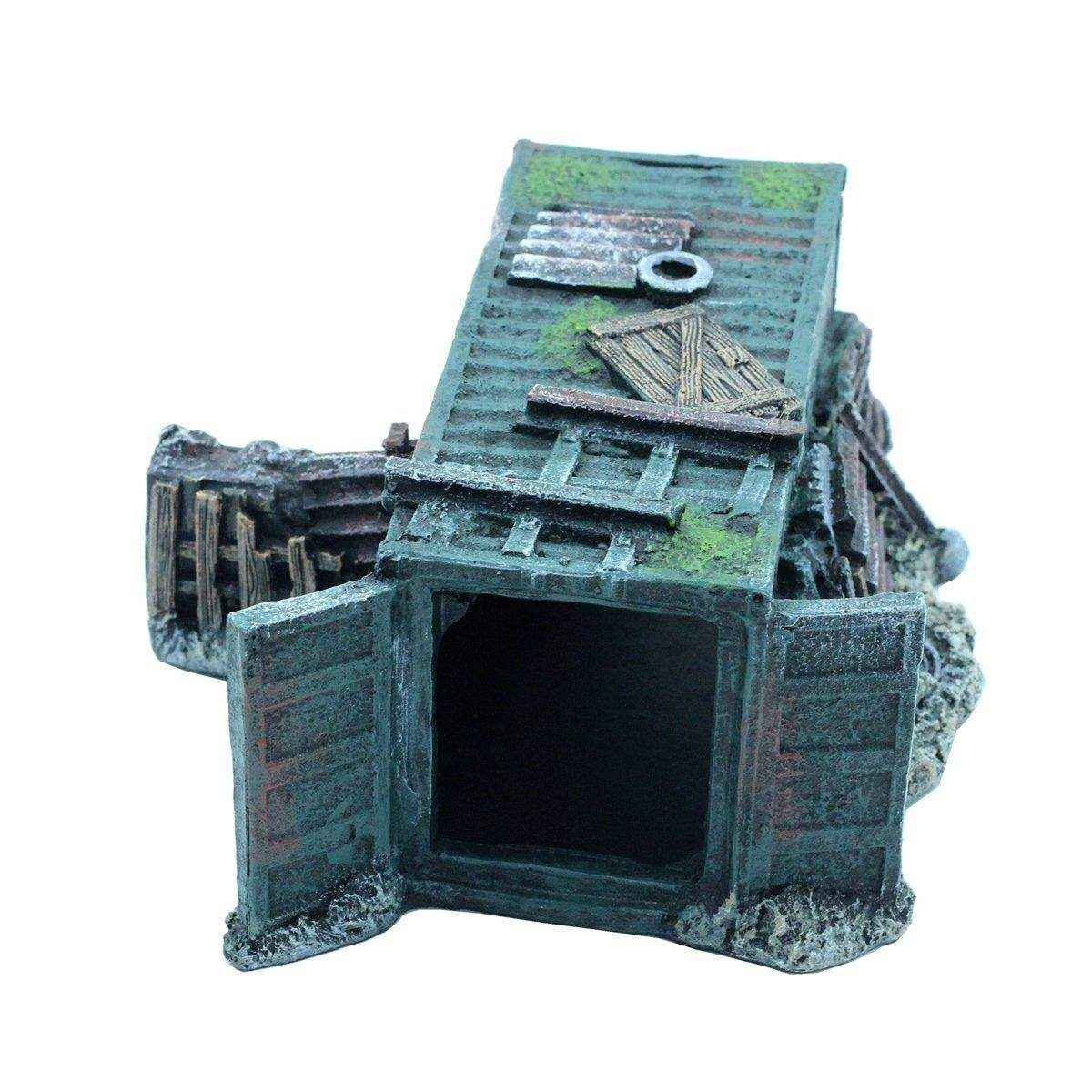 Realistic Aquarium Wreckage Decoration Resin Hiding Spot for Fish & Shrimp