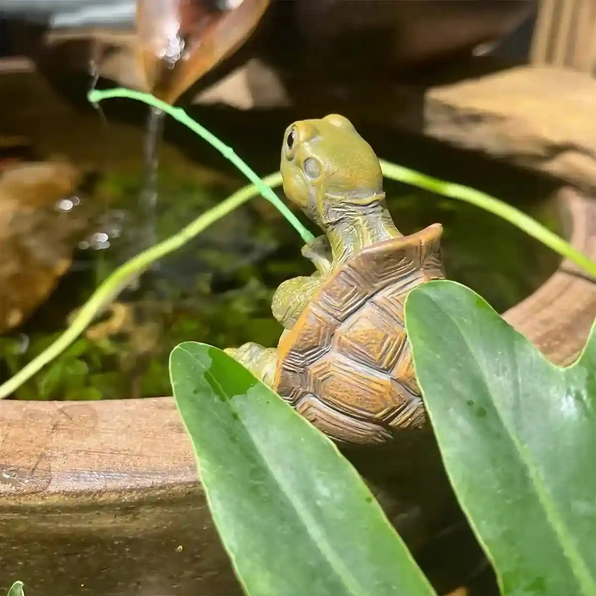 Fishing Turtle Ornament for Aquarium