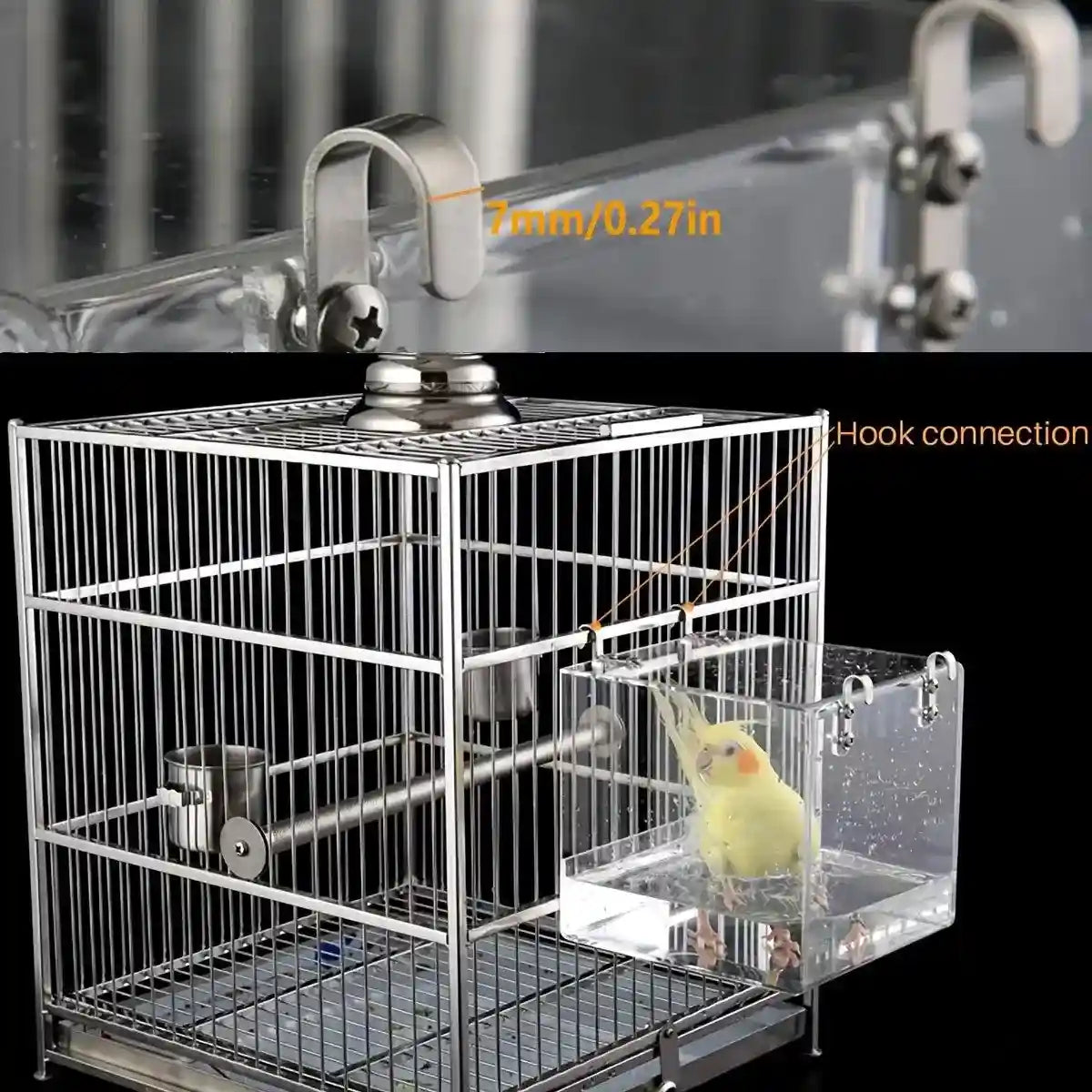 Acrylic Bird Bath Tub Durable Compact & Easy-to-Clean Design