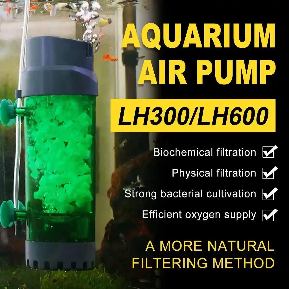 High-performance internal aquarium filter – dual filtration for clean and healthy fish tank water.