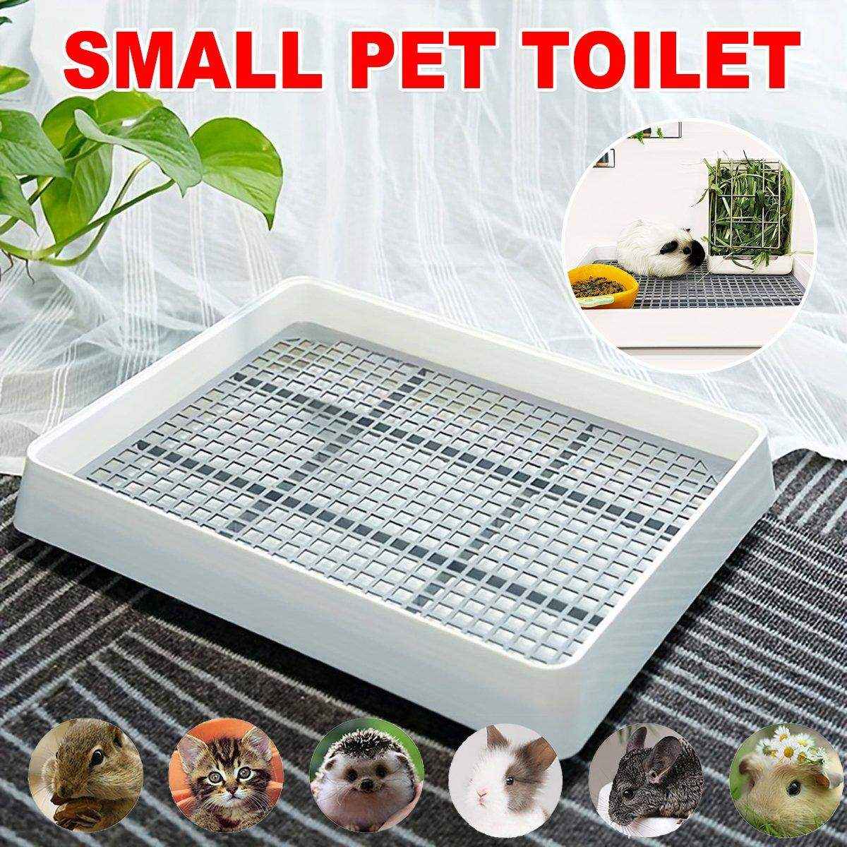 Large Rabbit Litter Box with High-Sided Design and Removable Grid