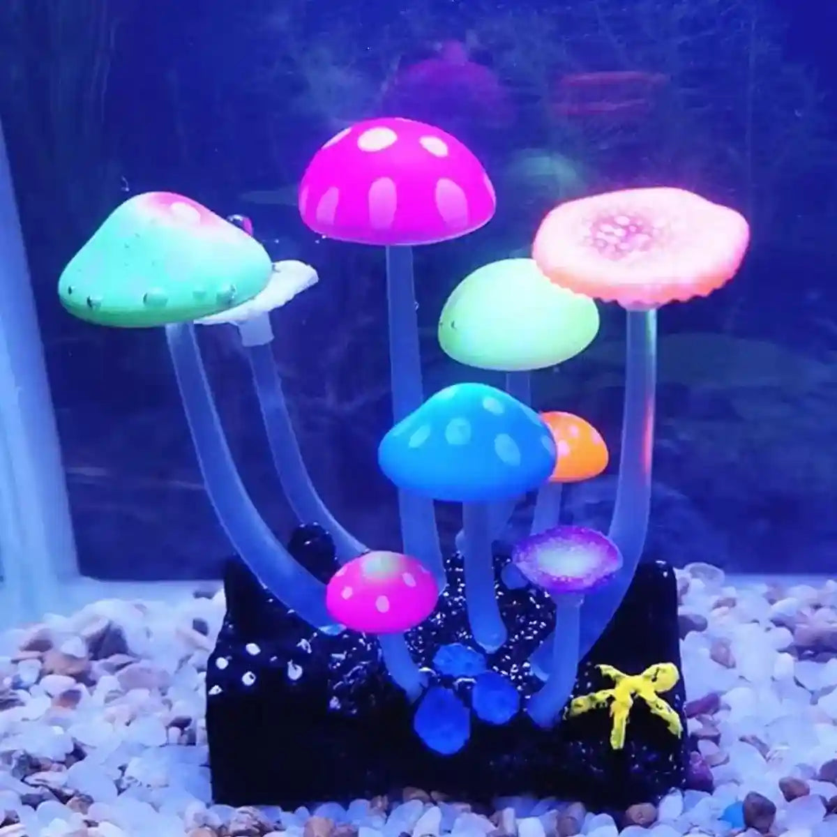 Simulation Jellyfish Aquarium Decor Fluorescent Mushrooms for Fish Tanks