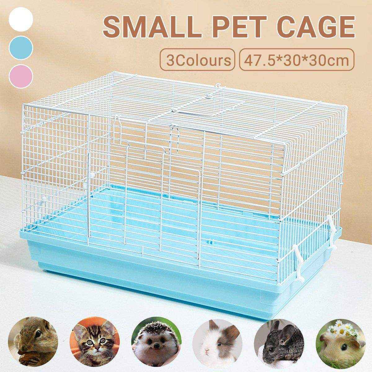 Compact small animal cage for rabbits, guinea pigs, and chinchillas – pastel colors