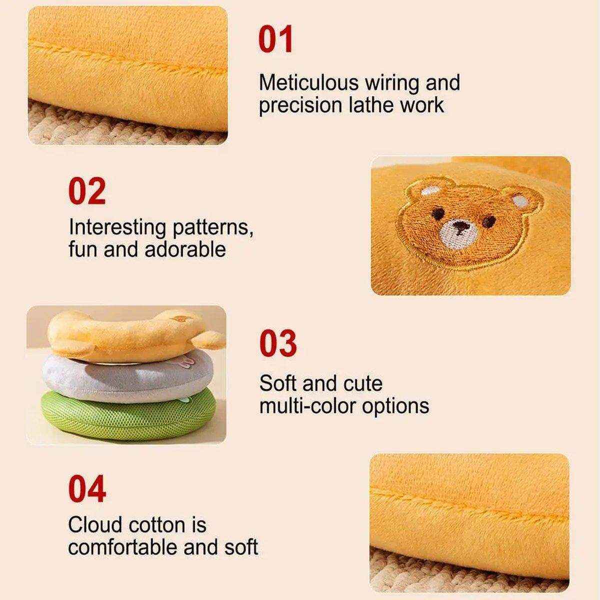 Dog Pet U Shaped Pillow Cartoon Breathable Cat Sleeping Cushion