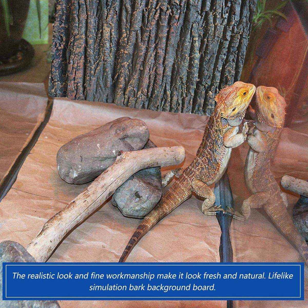 3D Aquarium Background Board Realistic Bark & Rock Design for Tanks