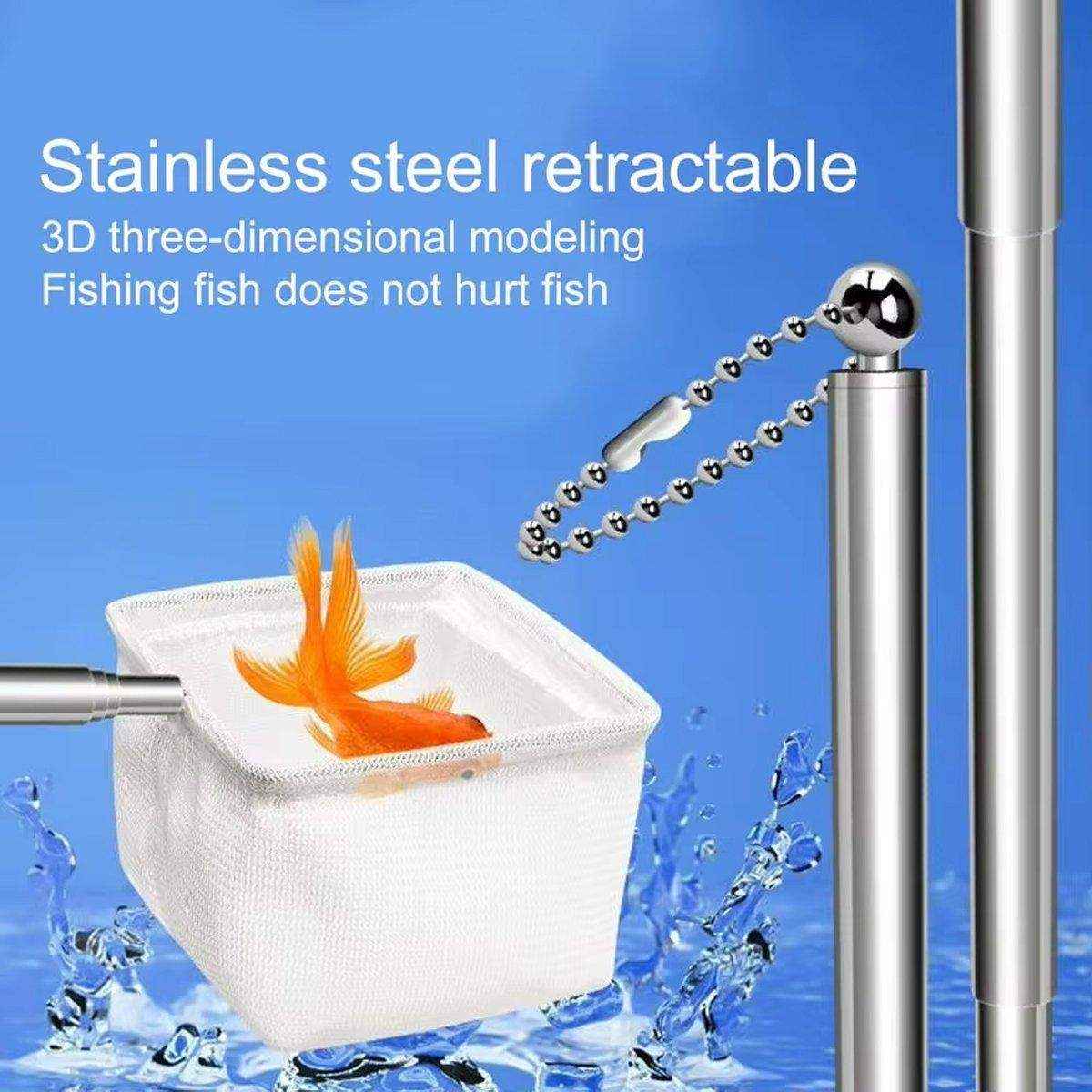 Stainless Steel Retractable Aquarium Fish Net - Telescopic Fish Scoop