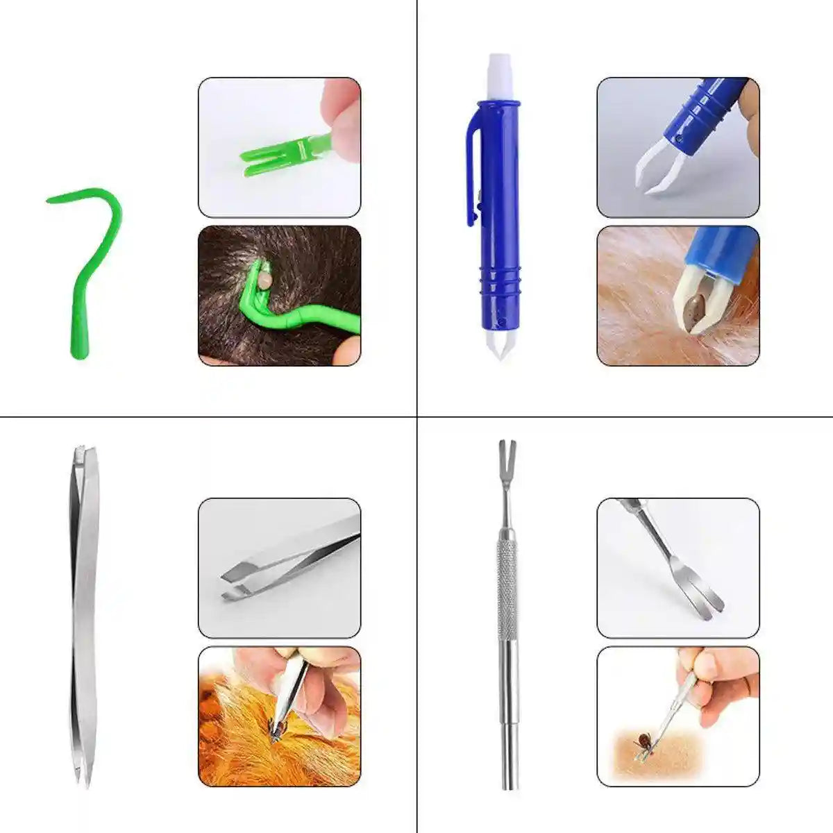 Tick Clip Pet Dog Lice Fork Flea Removal Tool Insect Catch Tweezers Tool Flea Hook