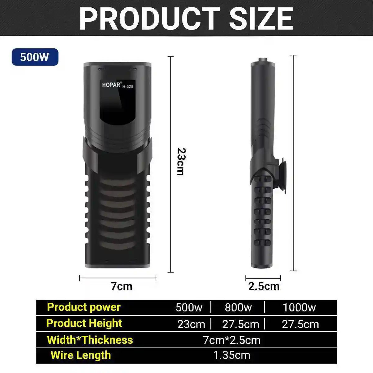 Submersible Aquarium Heater Rod Intelligent Temperature Control with LED Display