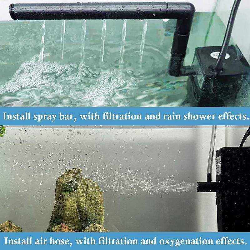 Powerful Internal Fish Tank Filter Submersible Filtration System with Oxygenation