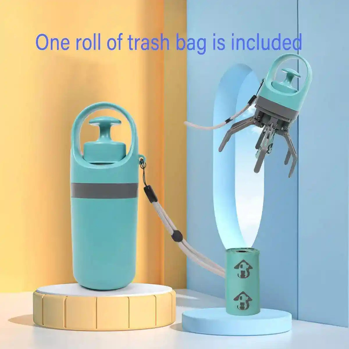 Pet Toilet Picker Portable Six-claw Shovel Excrement Clip Excrement Picking Garbage Bag Dispenser