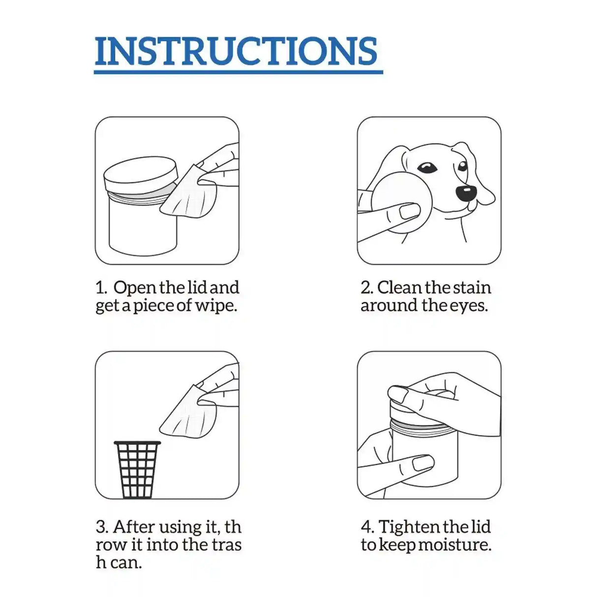Pet Tear Stain Wipes Effective Cleaning for Dogs and Cats' Eyes