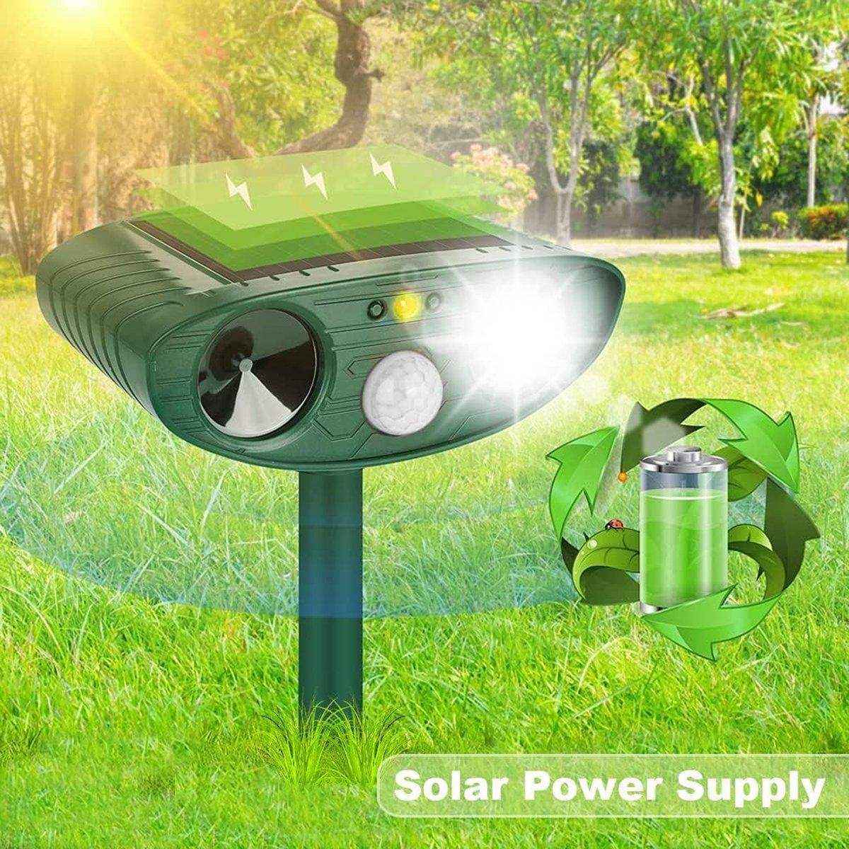 Outdoor Solar Ultrasonic Animal Repellent Rat Bird Infrared Flash Repellent