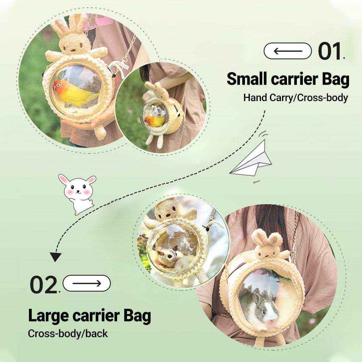 Comfortable and Breathable Small Pet Travel Carrier for Hamster and Rabbit