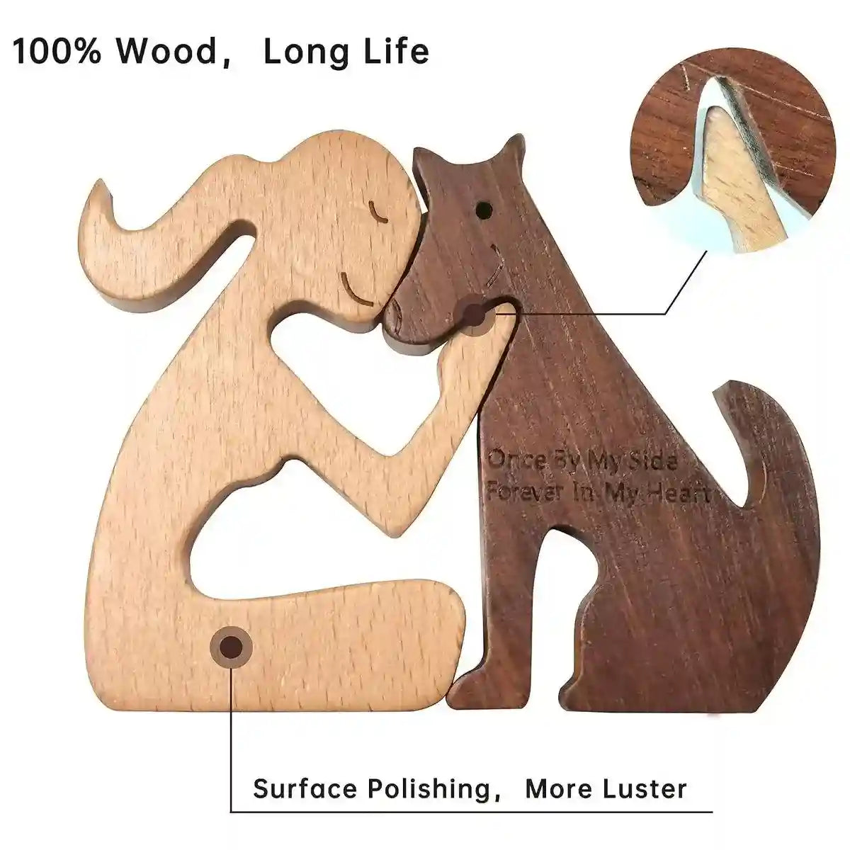 Puppy Wooden Ornament Pet Memorial Desktop Decoration for Home or Office Display