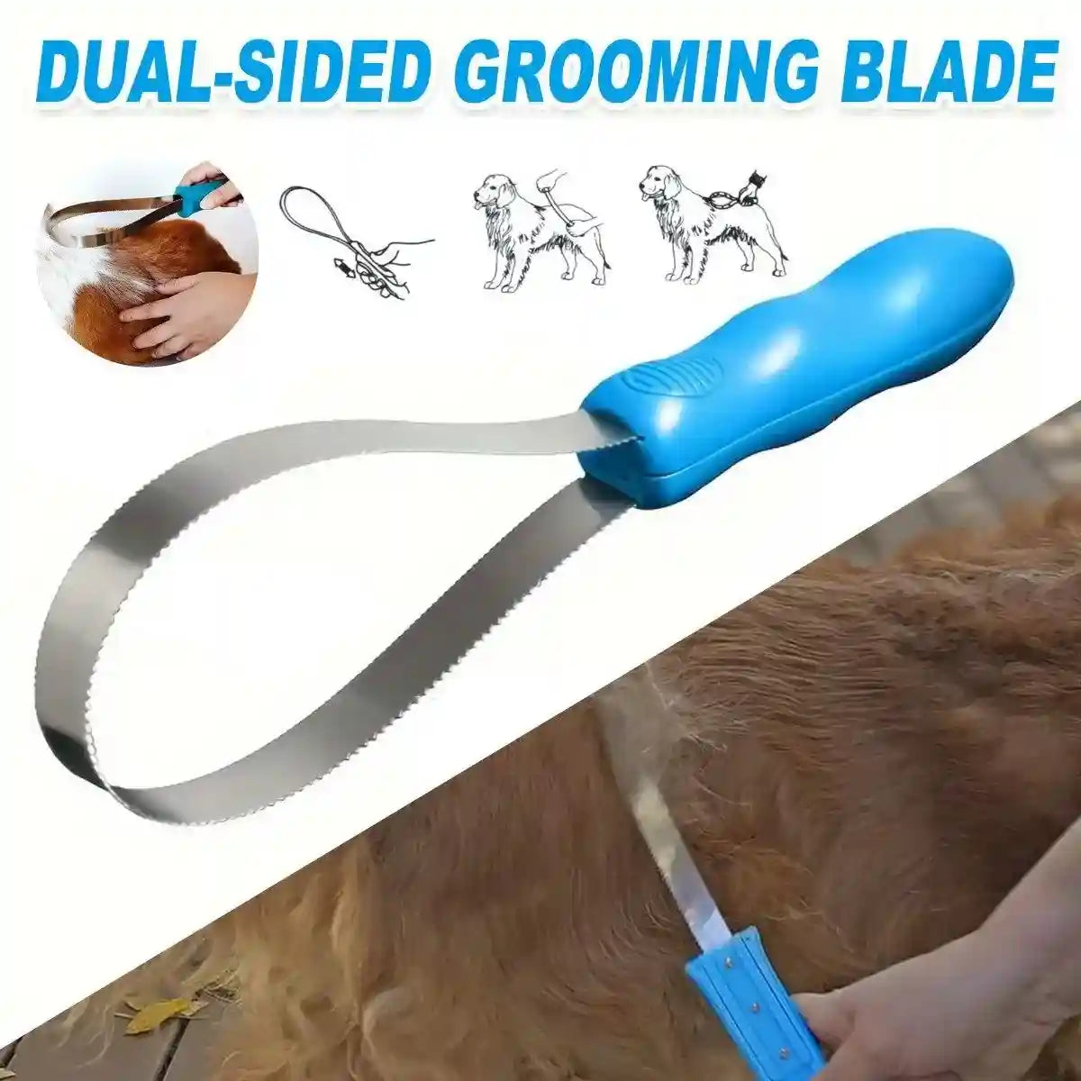 Pet Grooming Tool for Shedding Stainless Steel Hair Removal Comb for Dogs & Cats