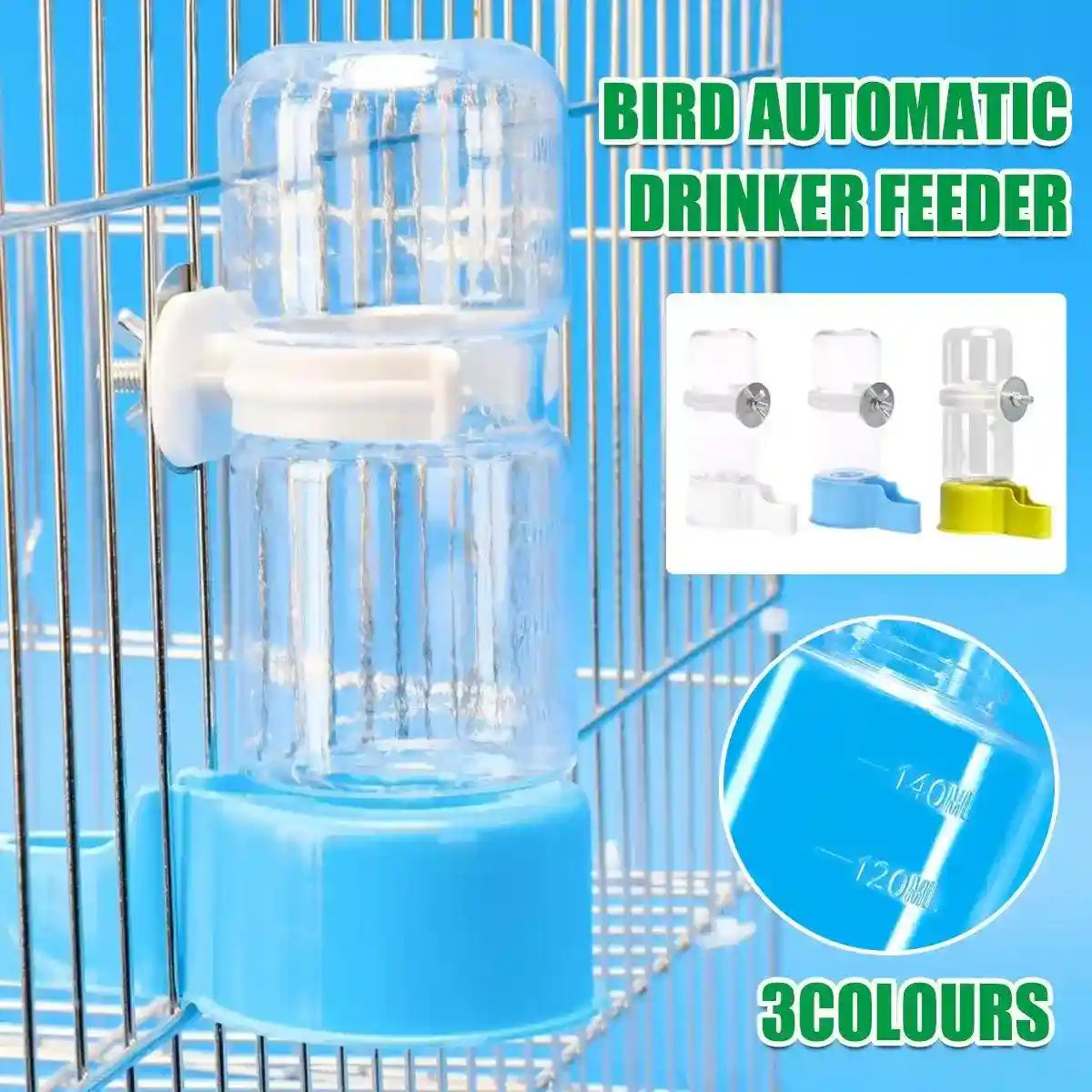 Automatic Bird Water Feeder Convenient Cage Attachment & Easy Refill