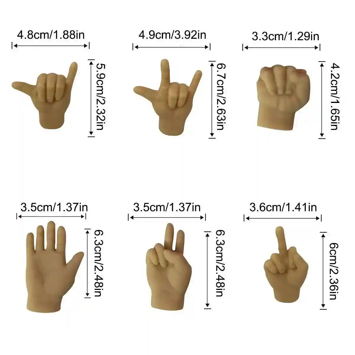 6PCS Cute Cat Finger Covers Soft Rubber Stretchy Mini Simulation Hands Fun Toy