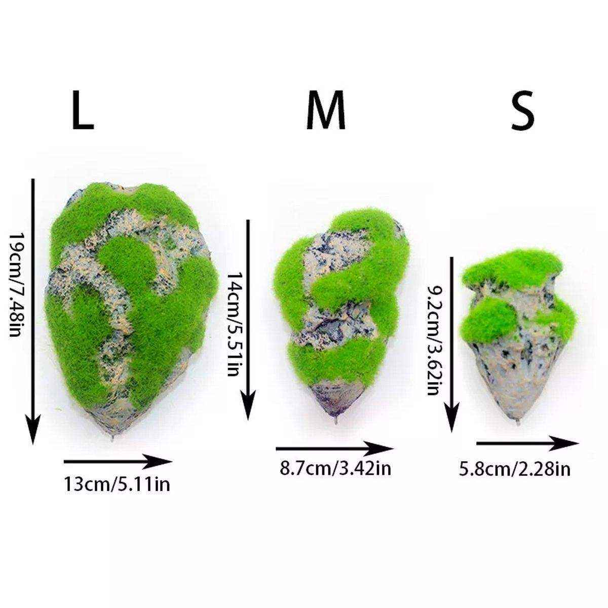 Floating Rock with Artificial Moss for Aquariums Decorative Aquarium Rock