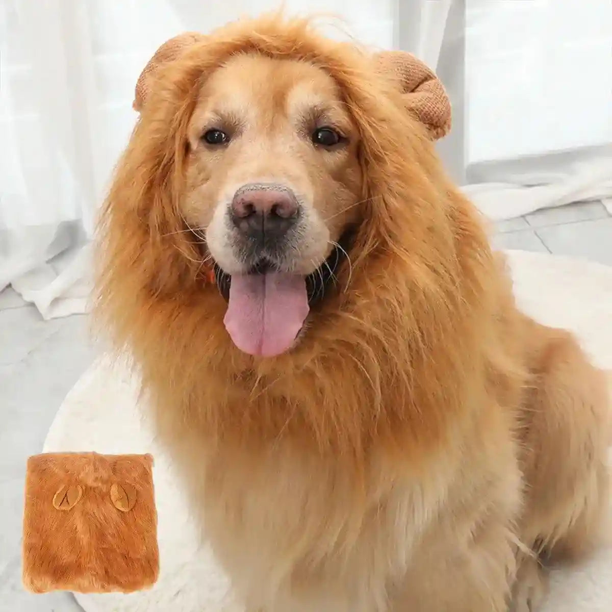 Lion Costume Mane Wig Large Dog Fancy Dress Up Party for Pet Halloween Clothes