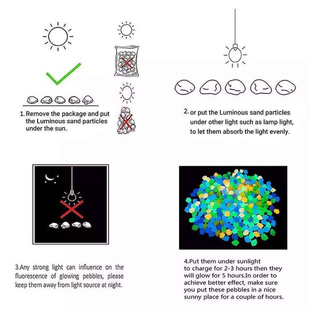 Luminous Sand Particles Micro Landscape Aquarium Fluorescent Landscape Luminous Sand 3-5mm Gravel Cross-border Supply