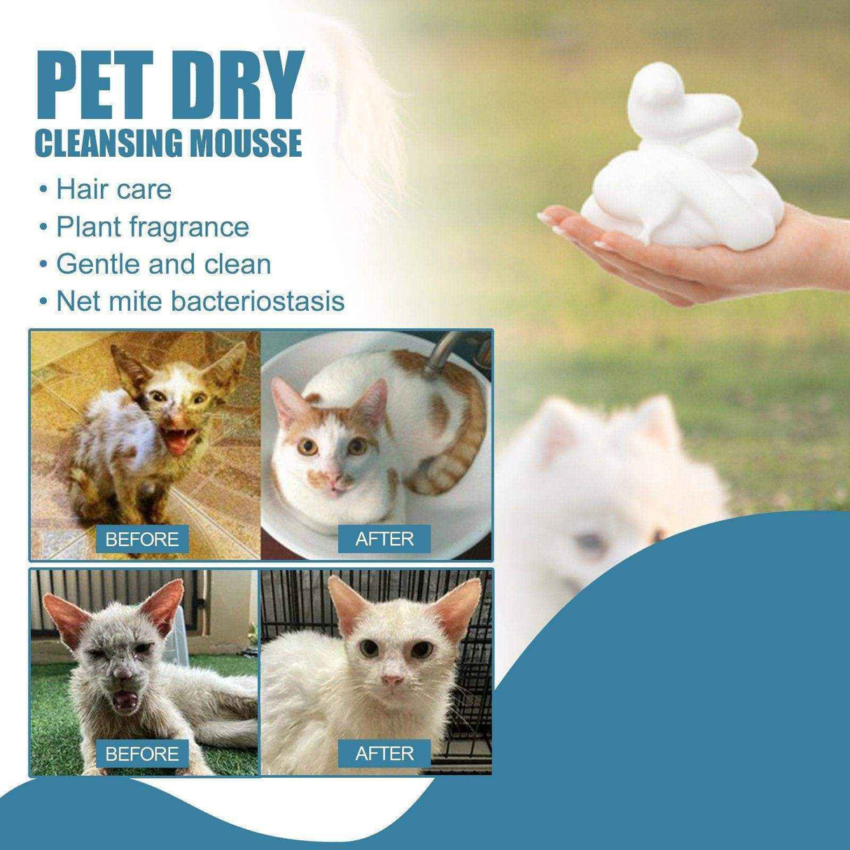 Pet Dry Cleaning Agent Cat Dog Bathing Dry Cleaning Foam Shower Gel Wash-Free