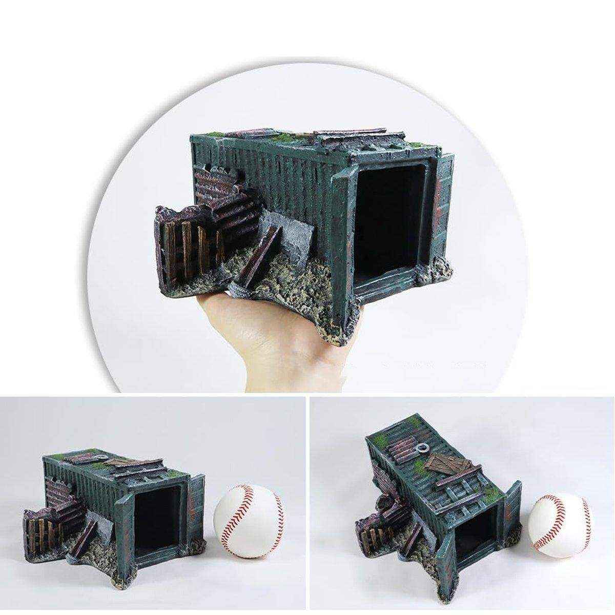 Realistic Aquarium Wreckage Decoration Resin Hiding Spot for Fish & Shrimp