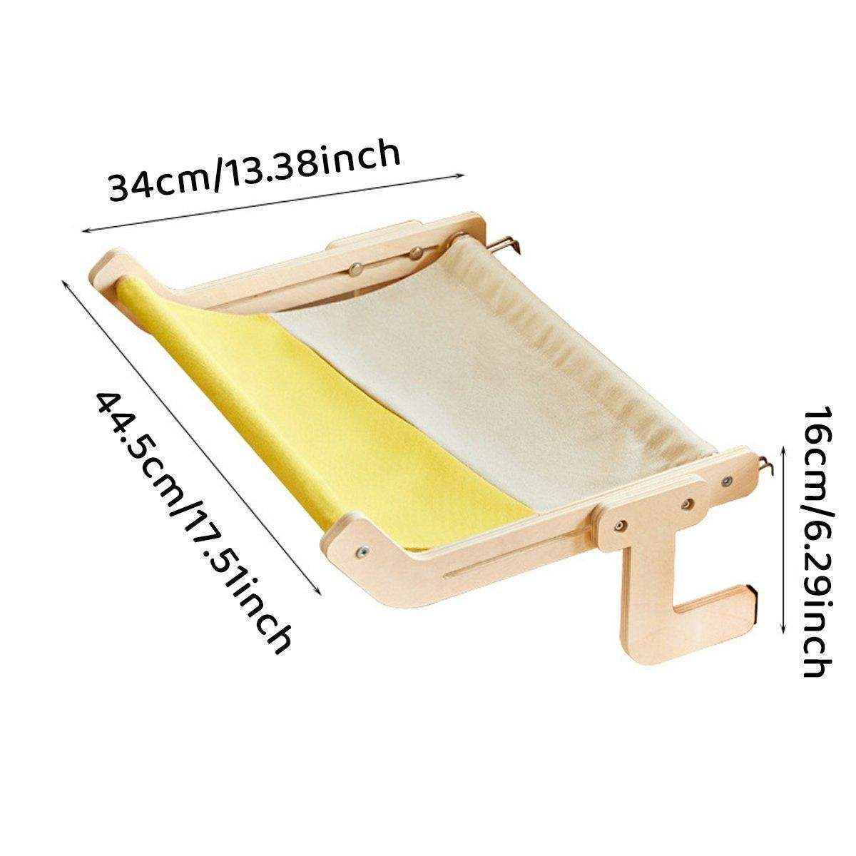 Durable Solid Wood Window Hanging Cat Hammock