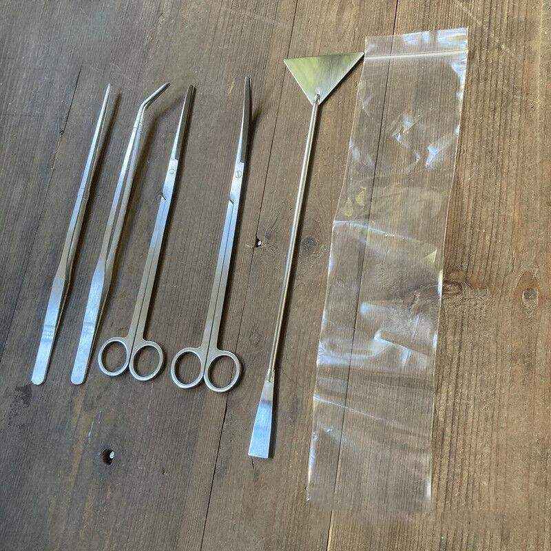 Aquarium Tool Kit Stainless Steel Aquatic Plant Tweezers Scissors Spatula Set