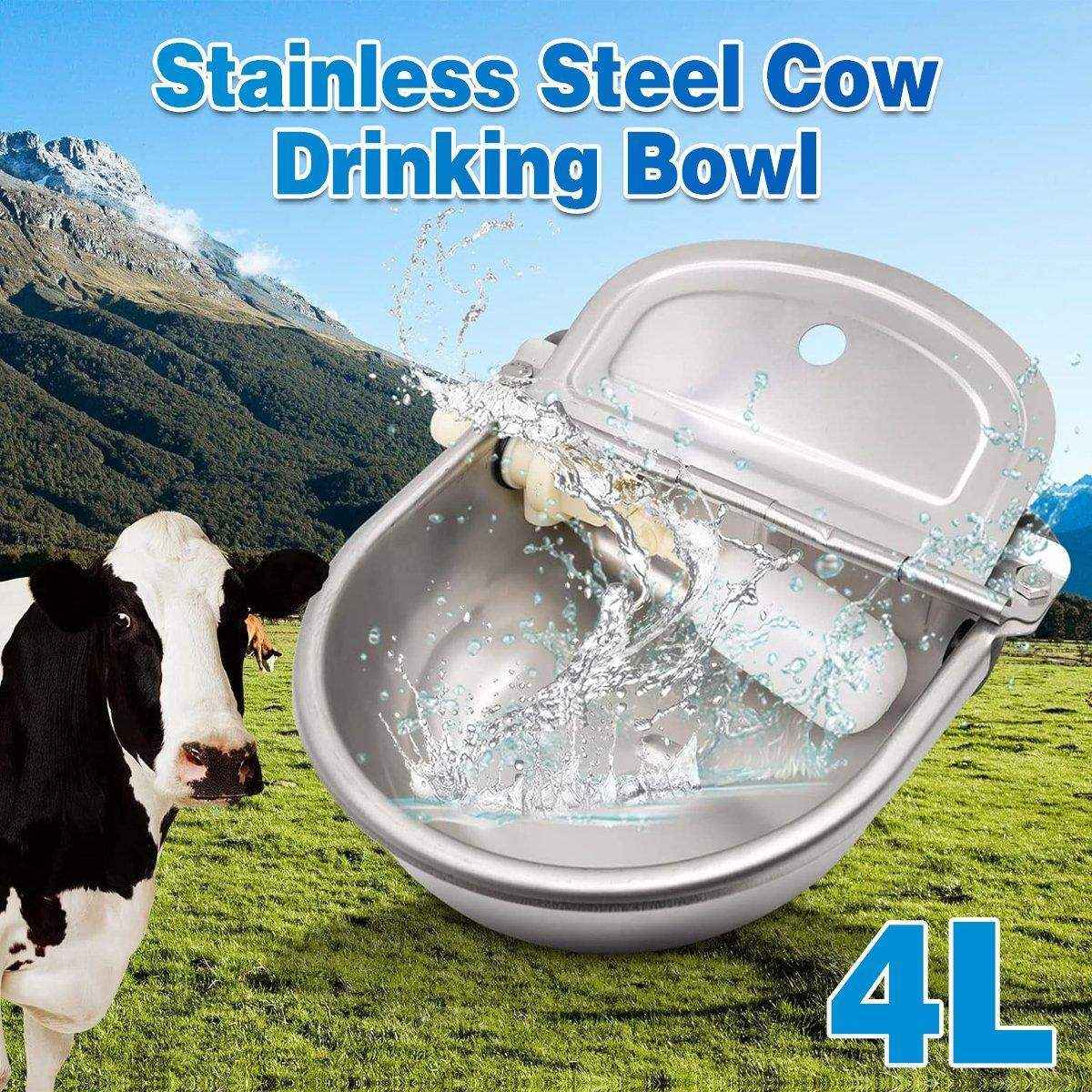 Automatic Stainless Steel Water Bowl 4L Auto Fill Drinking Trough for animals