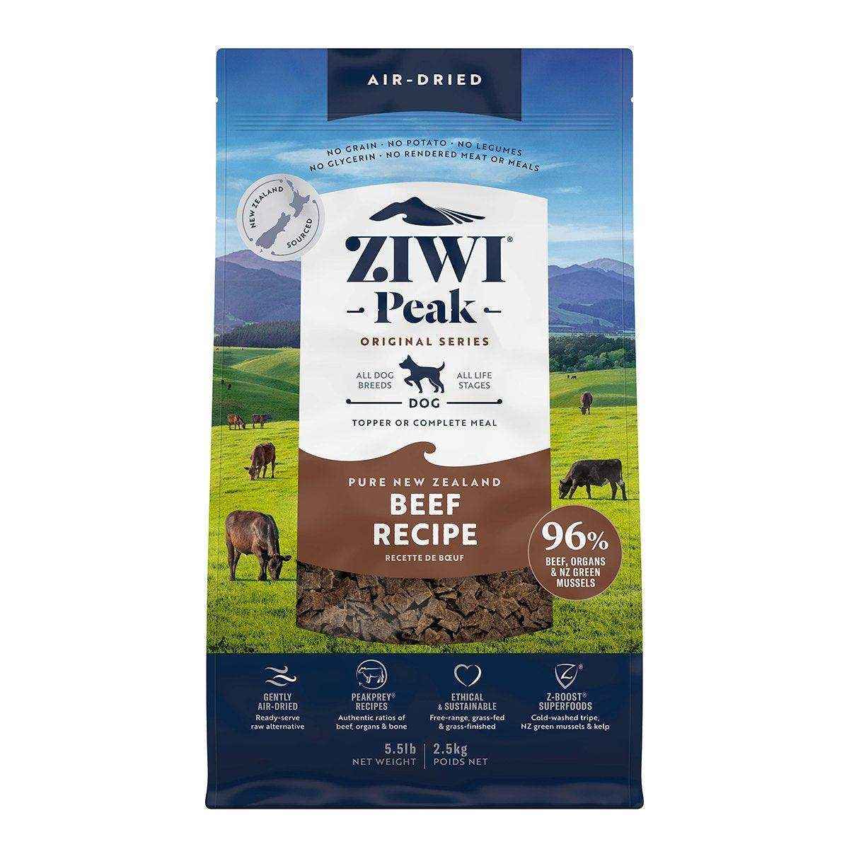 ZIWI Peak Air-Dried Beef Dog Food | Best Dry Dog Food for Dogs & Puppies | 454g, 1kg, 2.5kg, 4kg