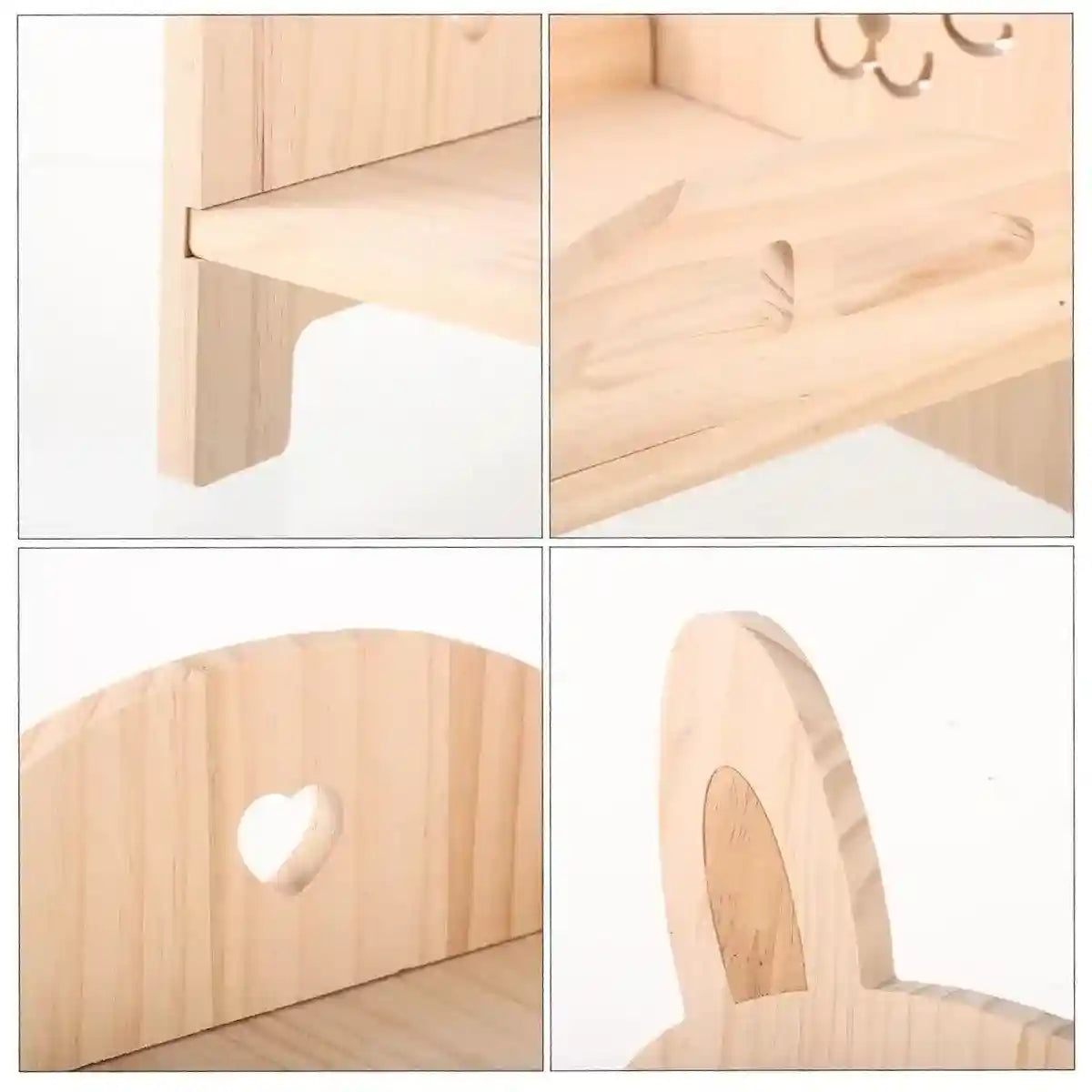 Solid Wood Rabbit Bed with Ladder Durable & Stylish Design