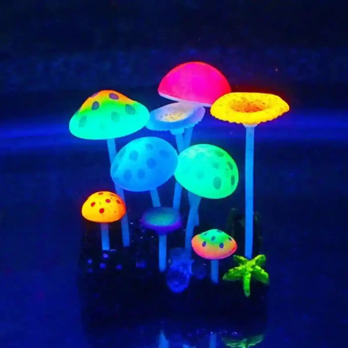 Simulation Jellyfish Aquarium Decor Fluorescent Mushrooms for Fish Tanks