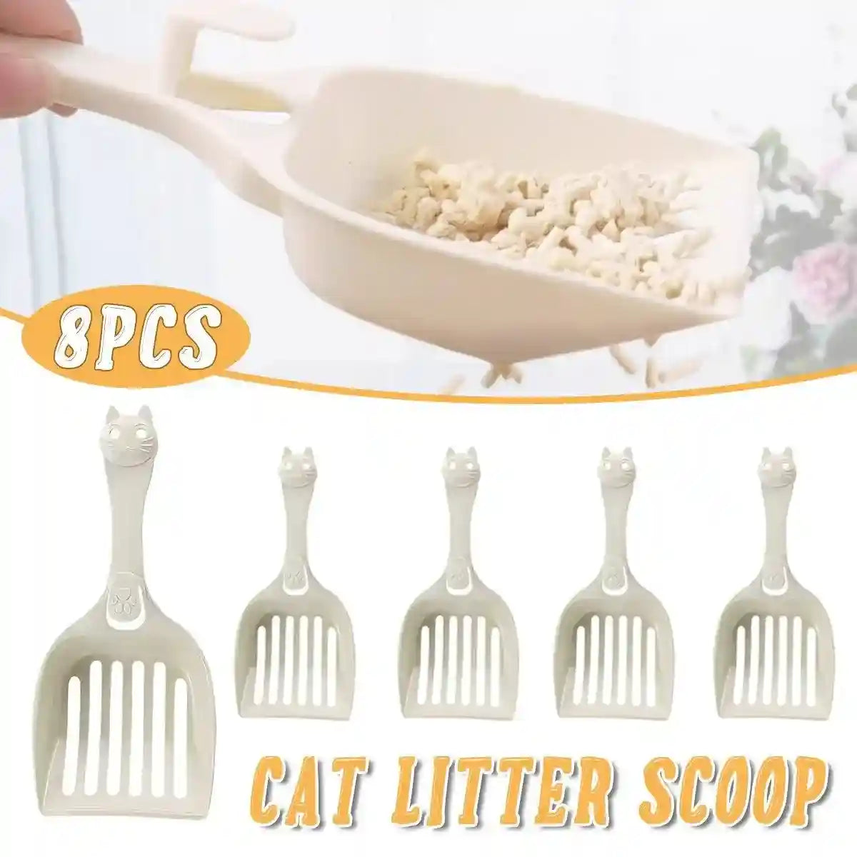 8PCS Cat Litter Scoop Pet Poop Scooper