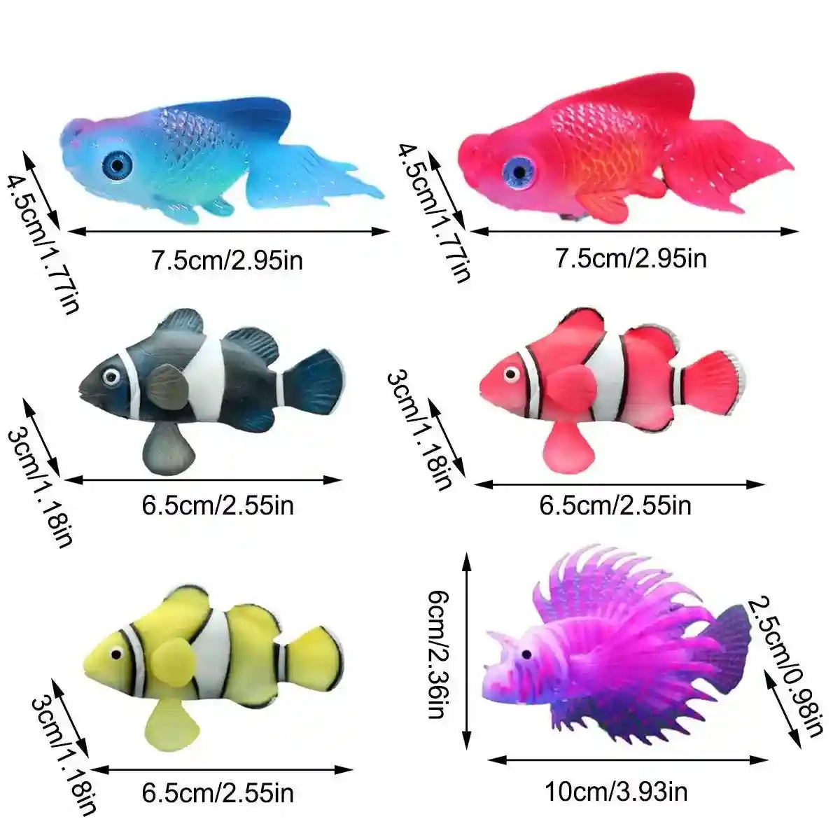Artificial Aquarium Fish Decorations Silicone Betta Moving Floating Small Fish