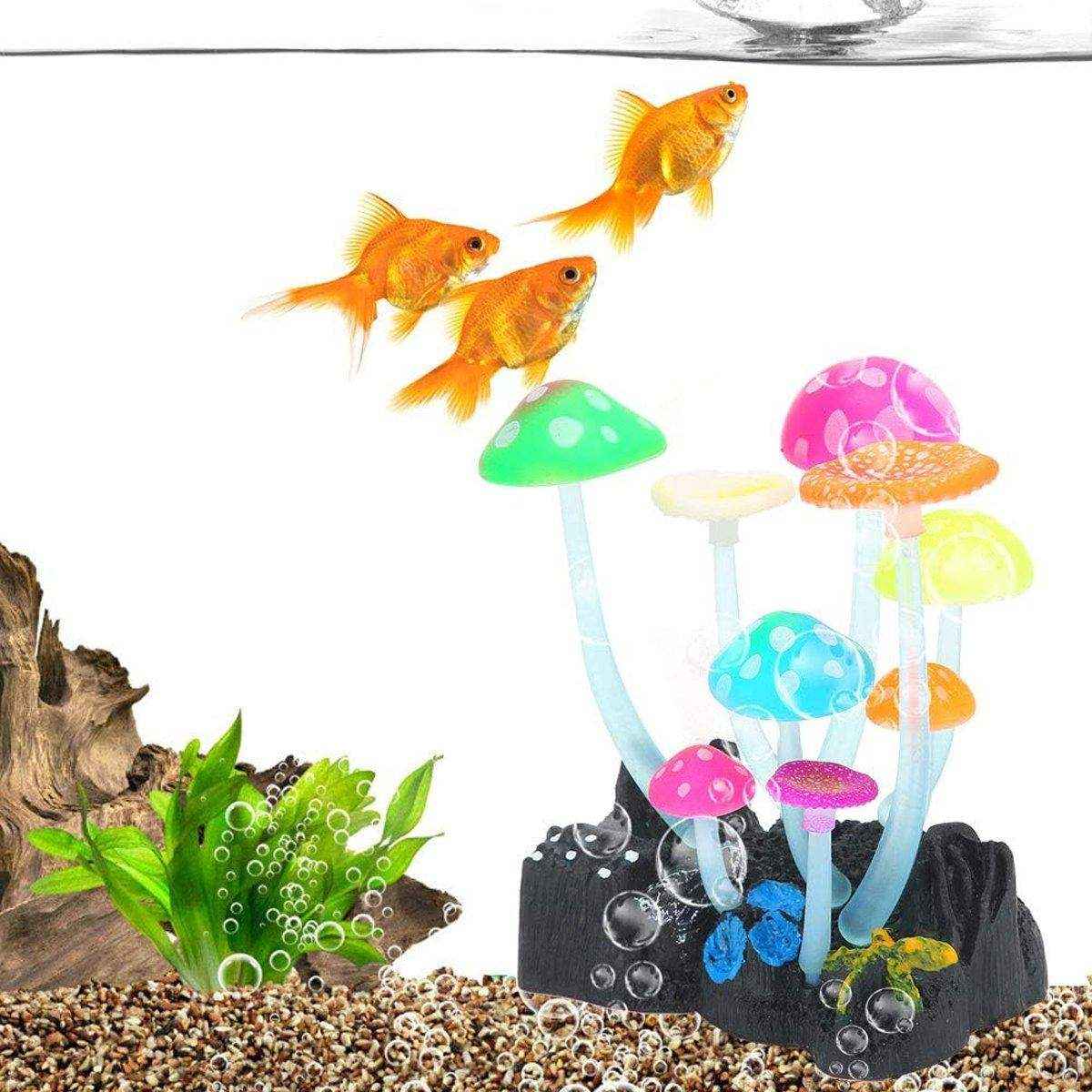 Simulation Jellyfish Aquarium Decor Fluorescent Mushrooms for Fish Tanks