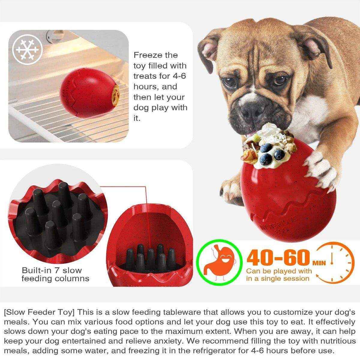 Licking Dog Gnawing Toy Slow Feeder Dinosaur Eggs Interactive Slow Food Dog Toy