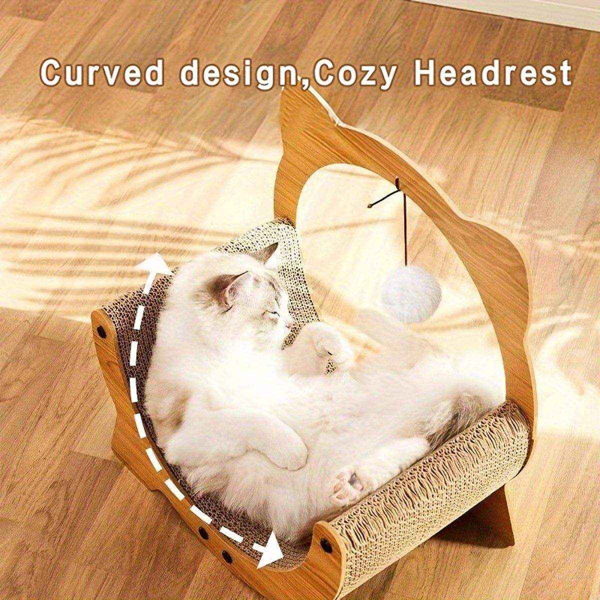 Cradle Cat Nest 2-in-1 Cat Scratcher and Lounge with Hanging Toy