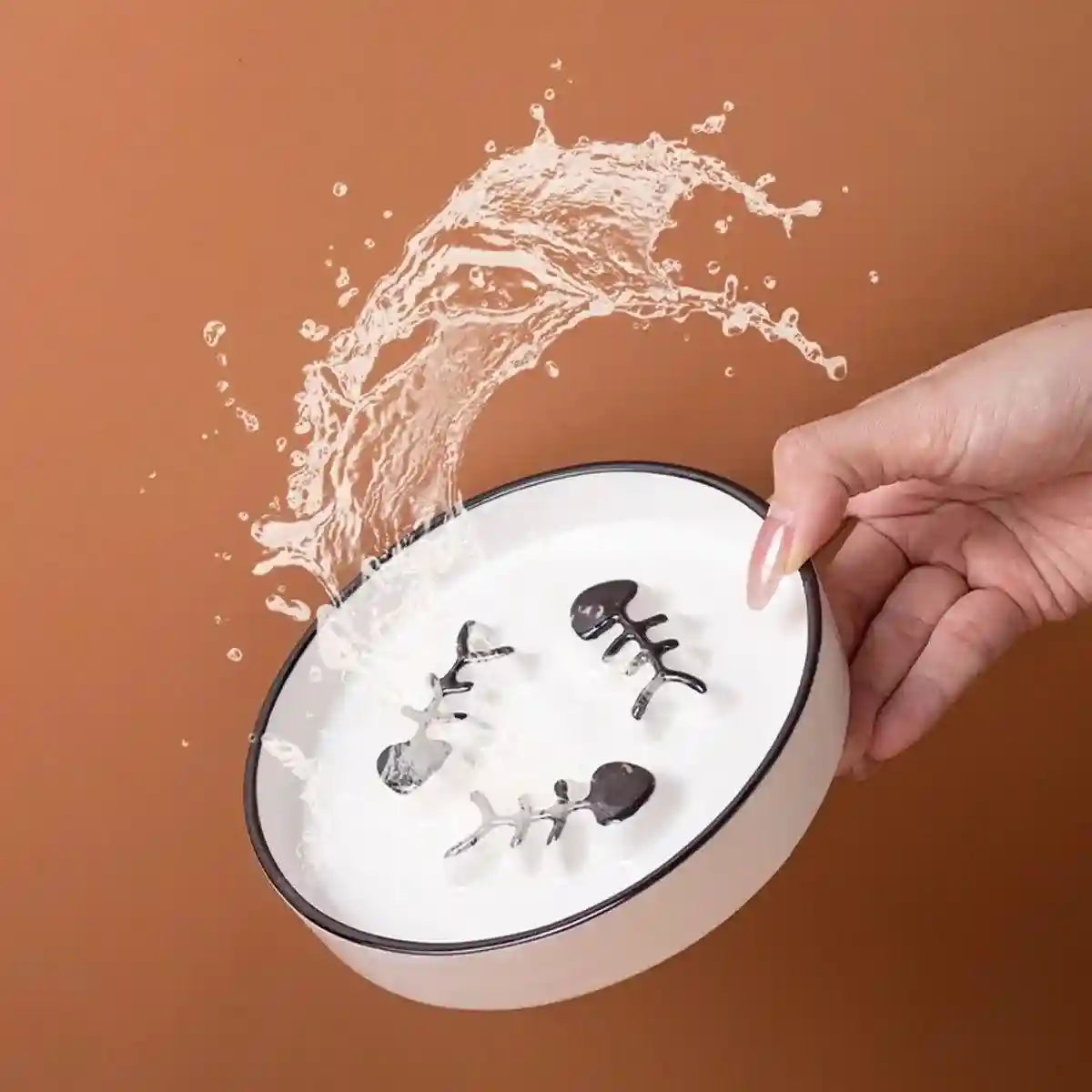 Ceramic Cat Bowl Slow Feeder Pet Food Tray for Cats and Dogs Non Slip Design