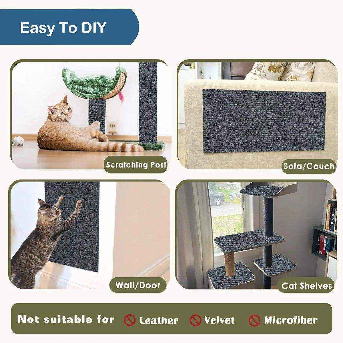 Trimmable Self Adhesive Carpet Pad for Cat Tree Stands Scratching Post Furniture